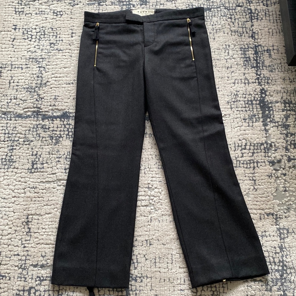 Marni charcoal gray wool cropped trousers size 4